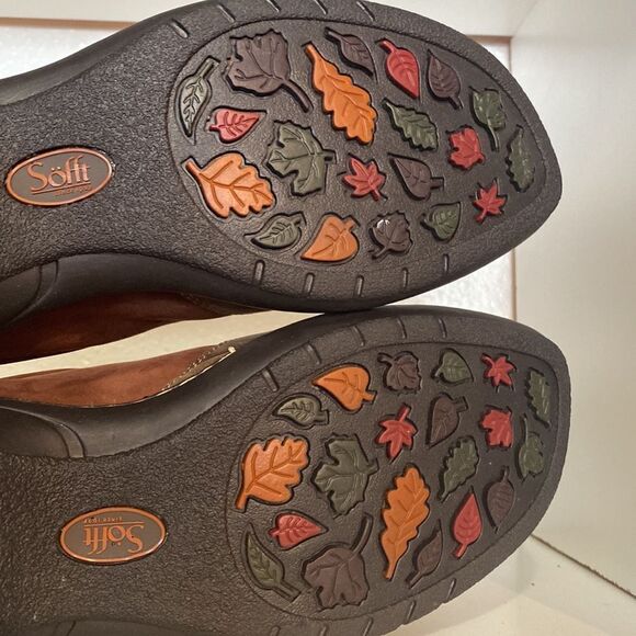 Sofft Brown Suede Leather Comfort Shoes Adjustable Strap Casual Walking Cottage - Picture 15 of 16